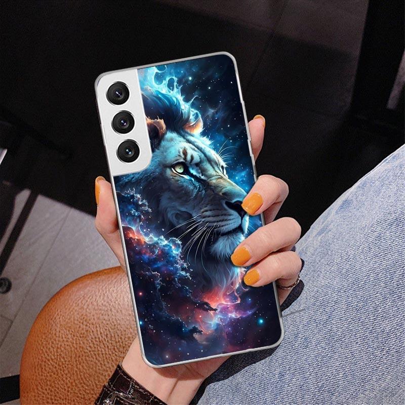 Lion Alpha Male Cub King Phone Case For Samsung Galaxy S24 S25 Edge S26 Ultra S23 S22 S21 Plus S20 FE + Personalized Print Cover