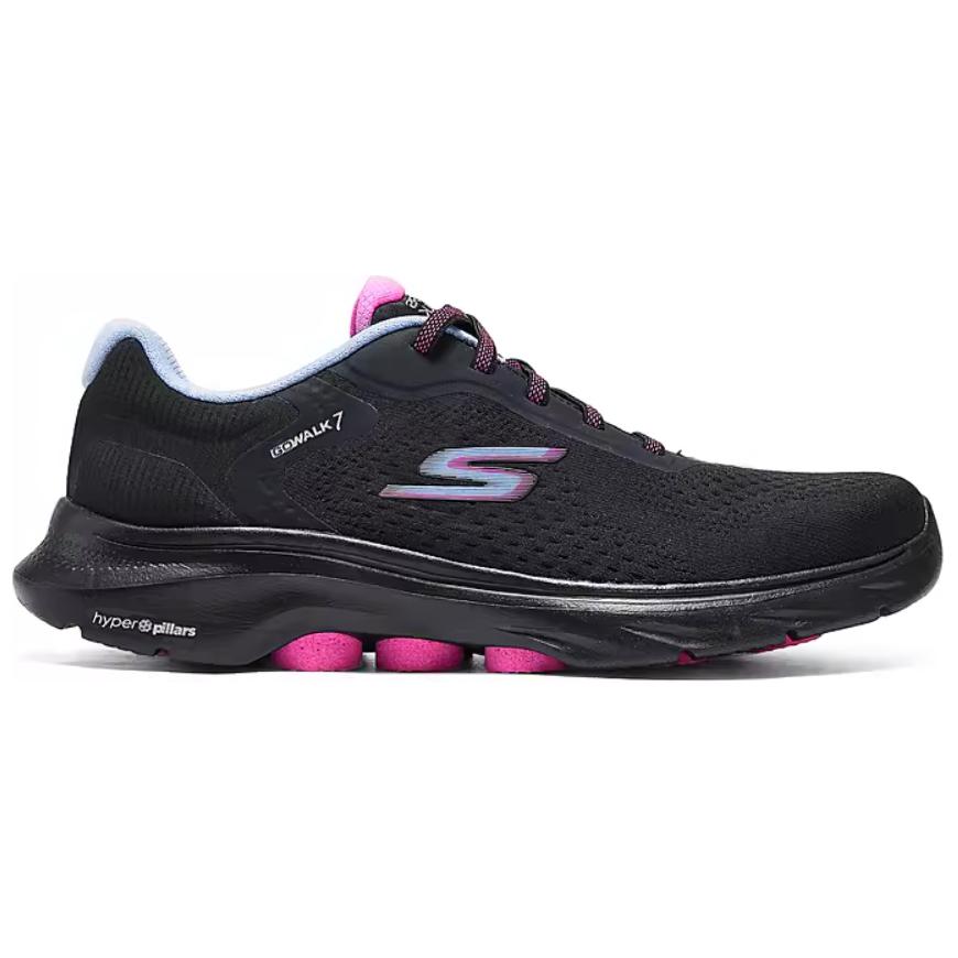 Skechers Go Walk 7 Comfortable Convenient Durable Low Top Casual Shoes Women Sneaker Black 125215-BKMT