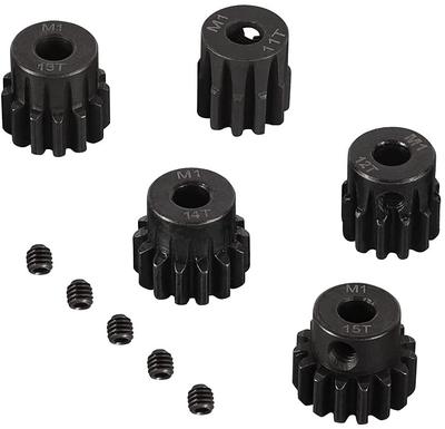 Steel Pinion Gear Set 11T-15T M1 for Brushless RC Motors 1:8 | Durable Metal | Suitable for Monster, Buggy, Truck Models, Black