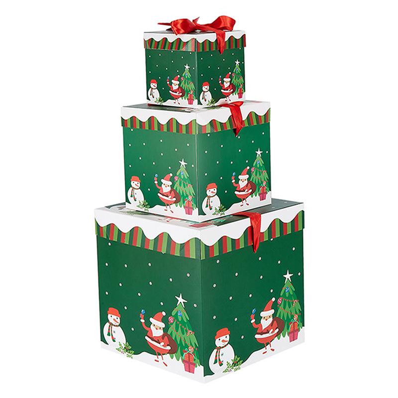Christmas Nesting Gift Boxes With Lid For Holiday Packaging Empty Advent Calendar Candy Box Christmas Tree Gift Wrap Boxes