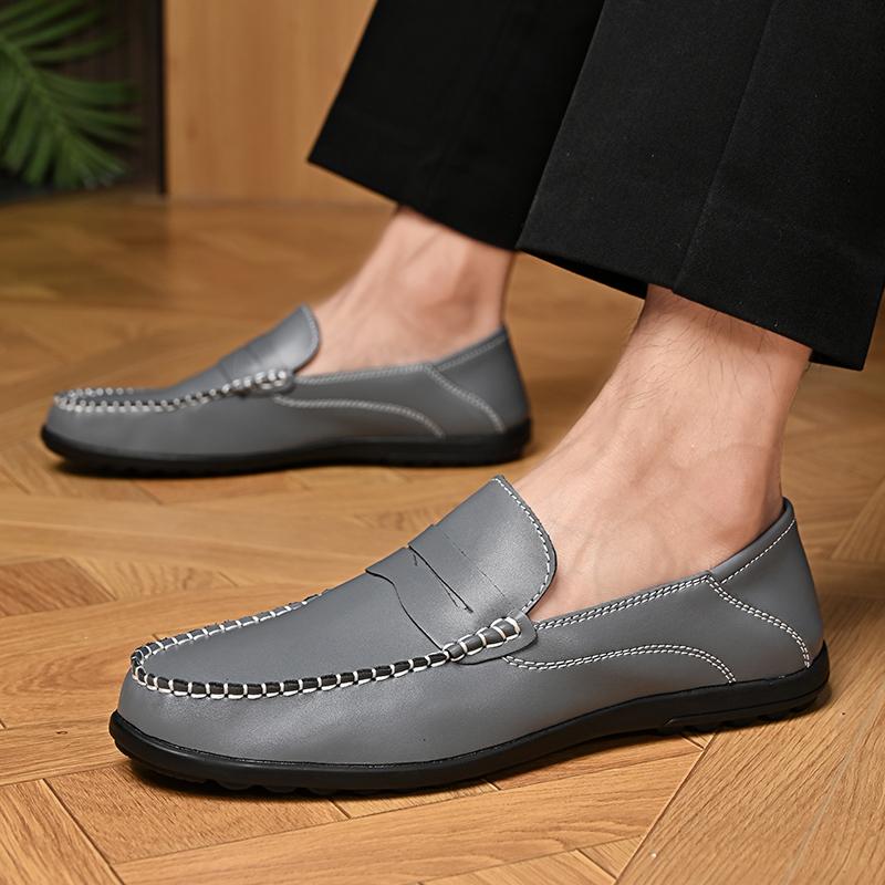 

Luxury Mens Shoes Casual Leather Italian Men Loafers Black Moccasins Men Breathable Slip on Driving Shoes Zapatos Hombre 38