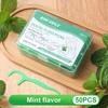 Portable Dental Floss Stick 50 Sticks/Box Teeth Cleaning Tool Fruit Flavored Floss  Oral Care