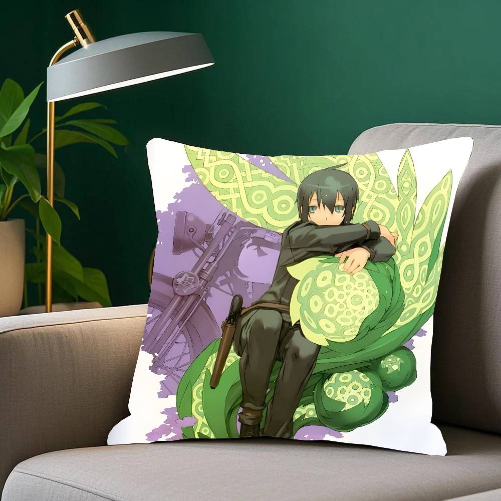 

Anime Kino s J-Journey Pillow Case Home Decor Throw For Sofa Bed Car Room Decor Gift Idea 30cm x 30cm