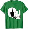 Middle Finger Cat Statement Cat Funny Gift T-Shirt Regular Short Sleeve Tops O-neck Men's Cotton T-shirt Cotton Summer Shirts