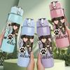 1PC Love Always Dog Flower 750ml Color Plastic Sports Water Bottle Leakproof Flip Straw Lid Suitable for Sports Office Home Use