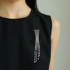Light Exquisite Crystal Meteor Long Tassel Brooch for Women Sweet Geometry Jewelry Party Gifts