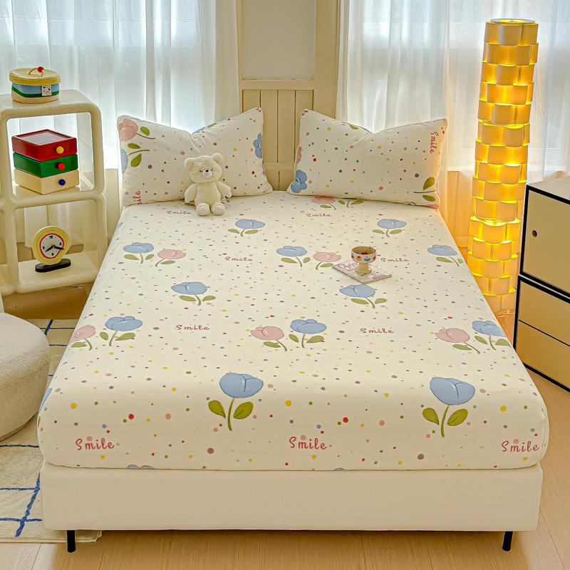 Warm Bedsheet Velvet Fitted Sheets Cartoon Style Bed Cover Skin-friendly Mattress Protector sabanas para cama (No Pillowcase)