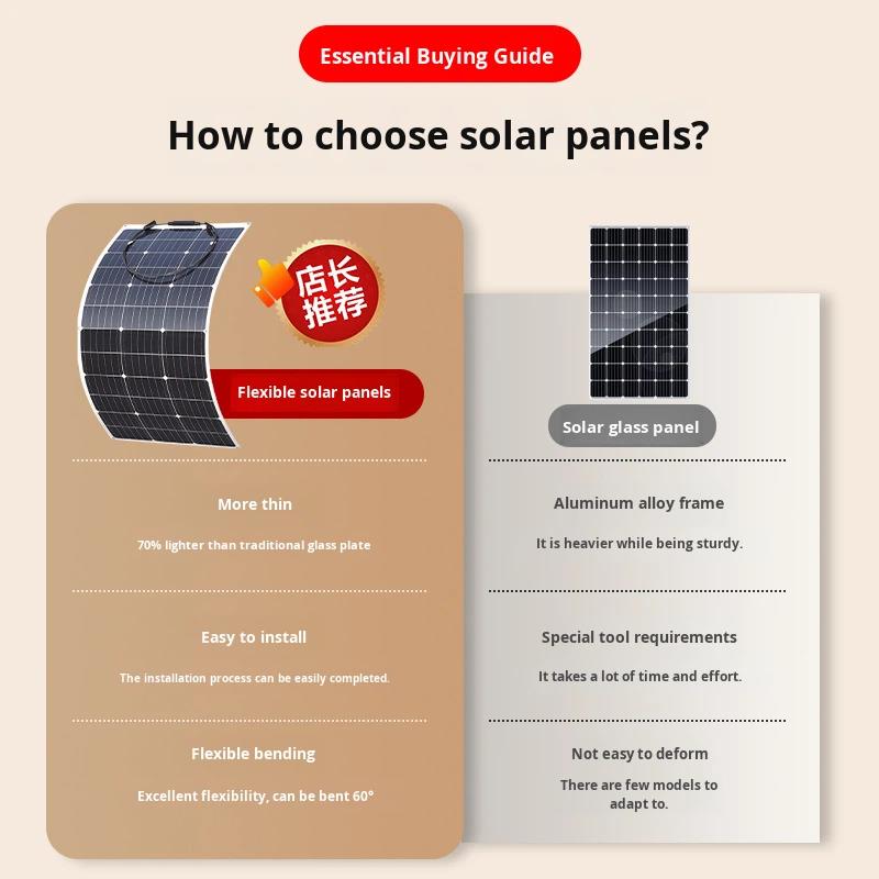 GOKKCL Balkonkraftwerk 200W / 100W Flexibles Solarpanel IP68 Solarzelle Solarladeger Photovoltaik Off-Grid für Wohnmobil 4