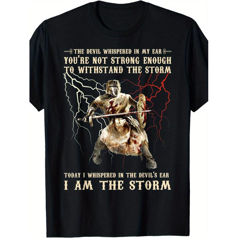 Medieval T-Shirt Featuring The Knights Templar, Inspired by The TV Show with a Latin Saying And a Knight Symbol, Designed for Fans of Medieval