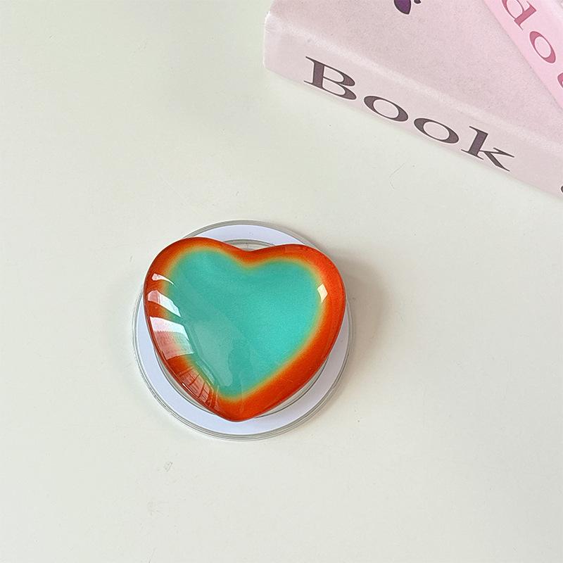 Glass Love Mobile Phone Airbag Bracket Pasted Magnetic Telescopic Desktop Watching Drama Tracking Support Ring Creative Pattern