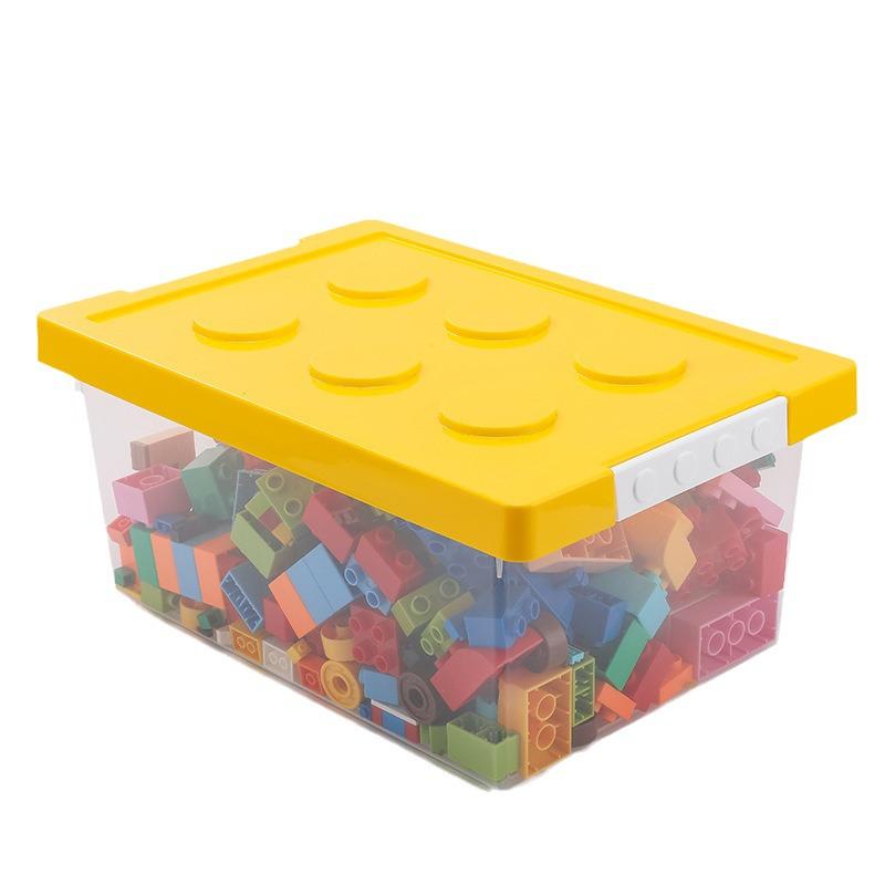 Large Capacity Stackable Building Block Storage Box with Snap-on Lid for Toy Organization