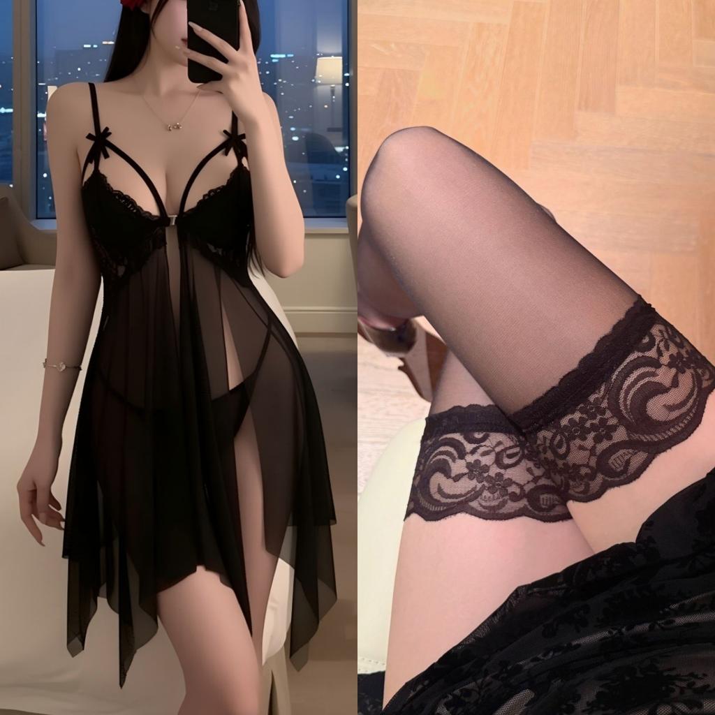 Sexy Lingerie Sexy Perspective Front Buckle Open Pajamas Hot Transparent Pure Desire Temptation Passion Suit