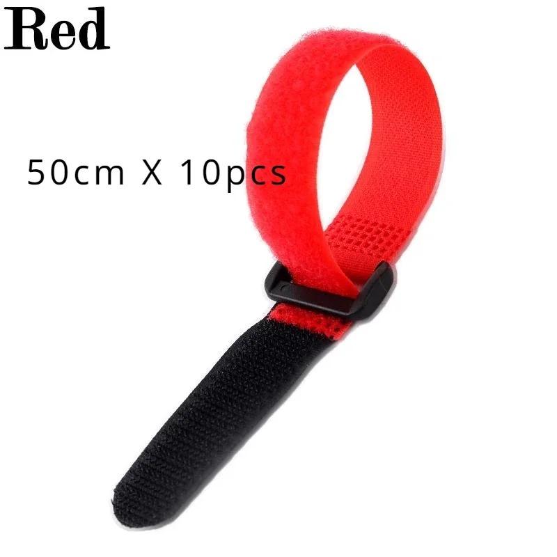 Wholesale 10pcs Hook and Loop Reusable Fastening Nylon Cable Securing Straps Durable Functional Ties Length 20cm, 50cm Optional