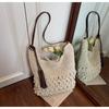 Woven Large-capacity Bag Women's 2025 New Summer Fashion Messenger Bag Korean Literary Trend Shoulder Shopping Bag