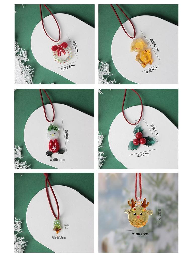 Zibo Glass Christmas Tree Ornaments: Wreaths, Berry Decorations, Gingerbread Men, and Car Accessories. Perfect for Small Christmas Gifts.