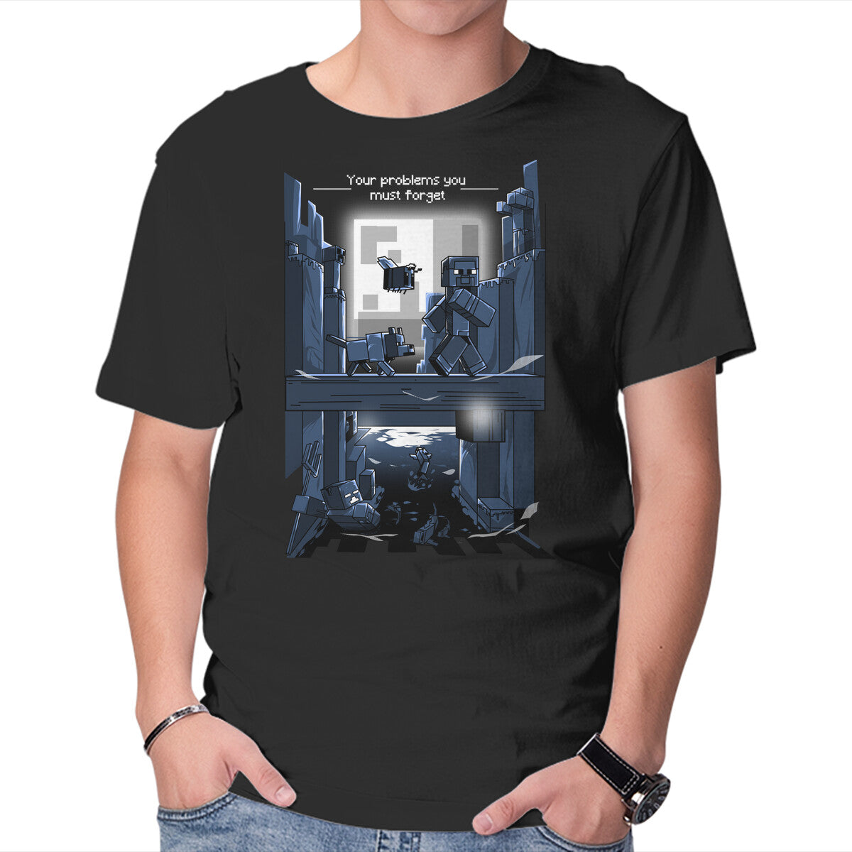 Unisex Crew Neck T-Shirt You Must Forget Graphic Short Sleeve Casual Tee XL
