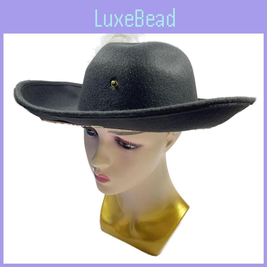Pirate White Feather Hat Half Handcrafted Design For Halloween Cosplay Party