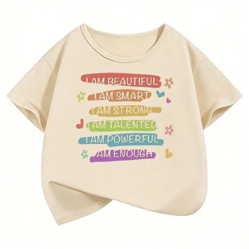 Lovely Fashion Letter Printed  Funny T Shirts Short Sleeve Kids Children's T-shirt Boys Girls Summer Spring Casual Top Tee Shirt