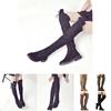 Premium Quality Womens Lace Up Low Heel Thigh High Over The Knee Stretch Riding Boots Shoes