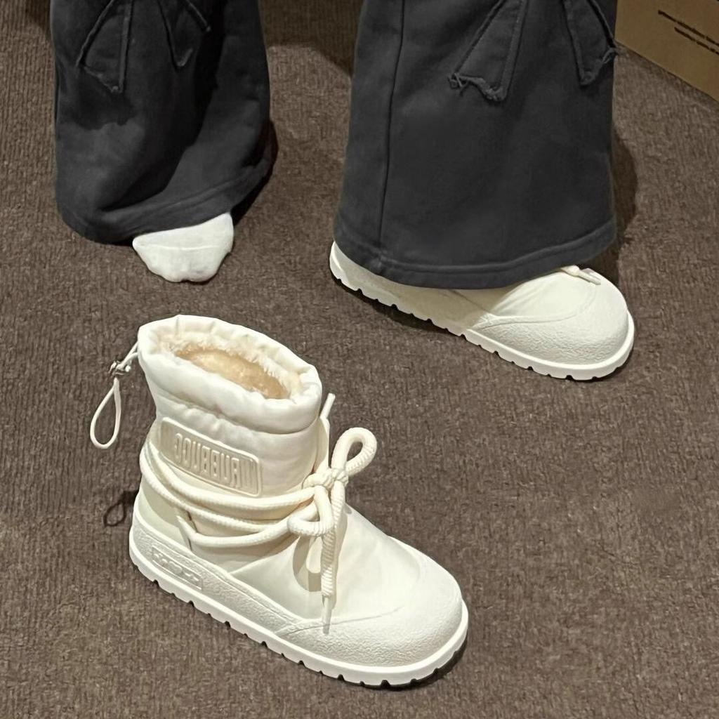 Women Winter Warm Boots Thick Bottom Platform Boots Faux Leather Fur Lined Soft Insole Comfortable Ankle Snow Boots