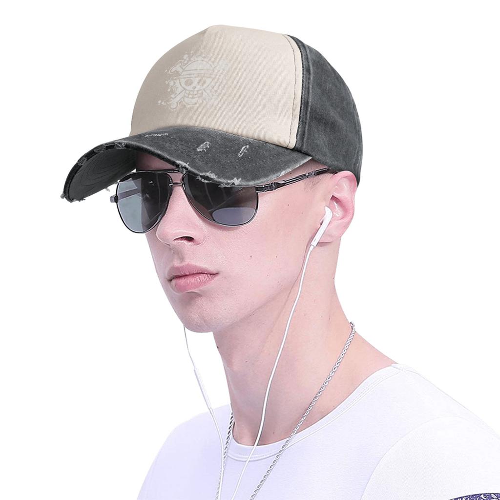One Piece Straw Hat Baseball Cap Vintage Distressed Washed  Sun Cap Unisex Style Outdoor All Seasons Travel Adjustable Caps Hat