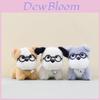 Entzückender Plüsch-Hund-Schlüsselanhänger mit Brille Niedliche Cartoon-Puppe für Taschen und Accessoires