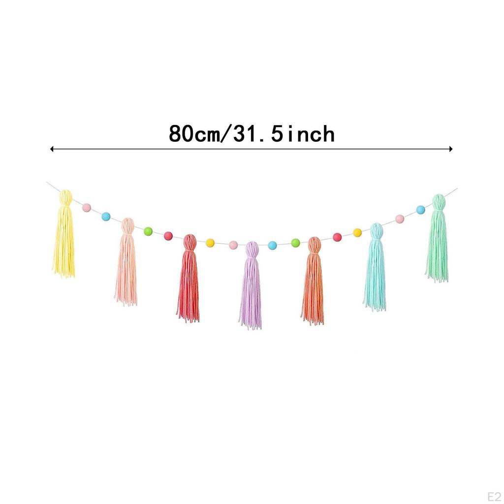 Girlanda z frędzlami w stylu boho Baner dekoracyjny Rekwizyty do zdjęć 31,5 cala Ozdoba do zawieszenia na ścianie dla