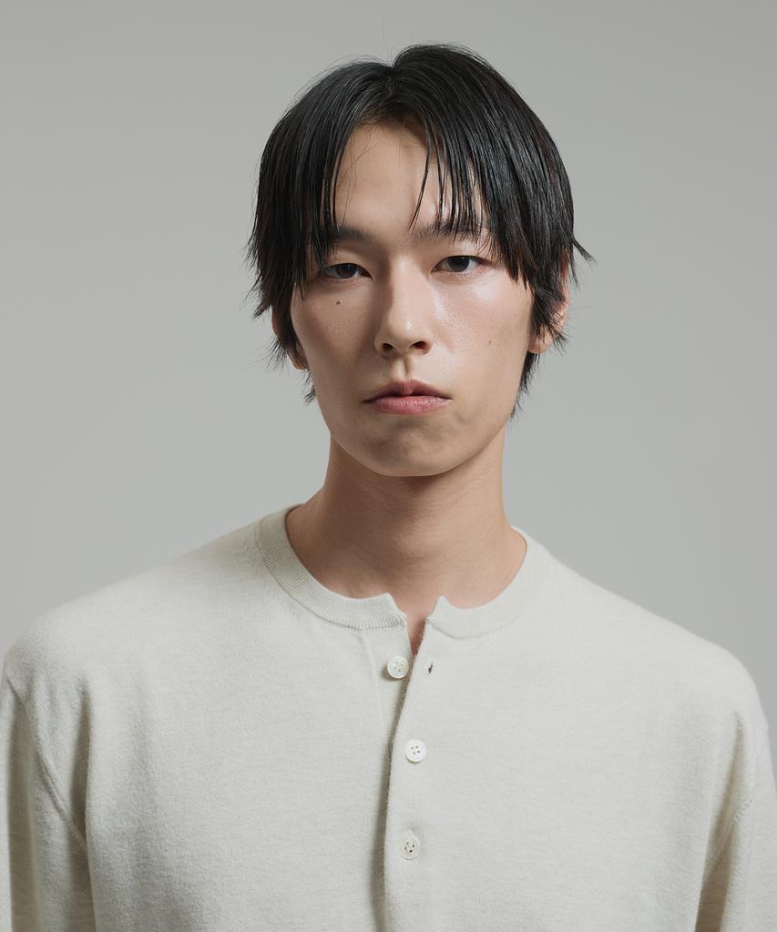 NONBLANK Washable Henley Neck Knit_Cream