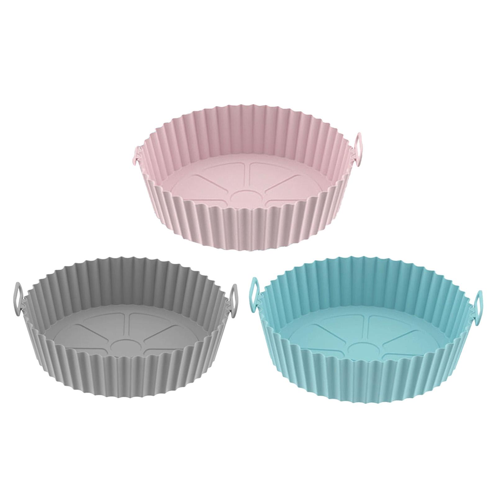 

3pcs Round Fryer Silicone Liners Reusable Non Stick Fryer Silicone Pot Liner Reusable Baking Tray