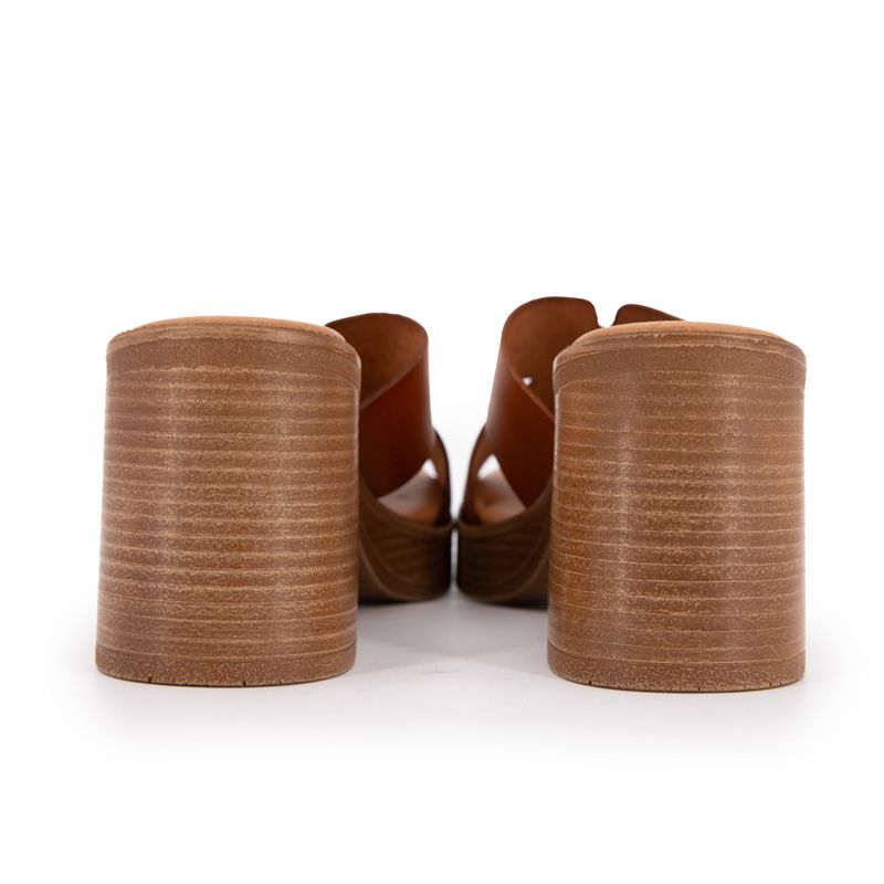 Pantoletten mit Absatz Leder braun Damen CARLA TORTOSA