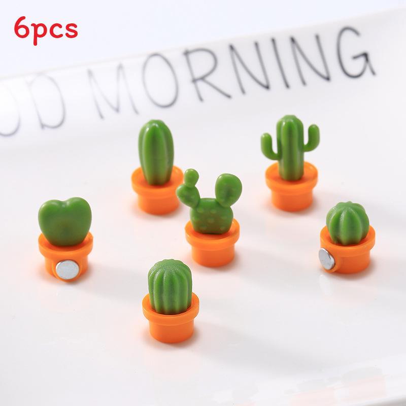 

Creative Cactus Refrigerator Magnets With Magnetic Fixing Clips For Kitchen Decor Set Of Six оранжевый