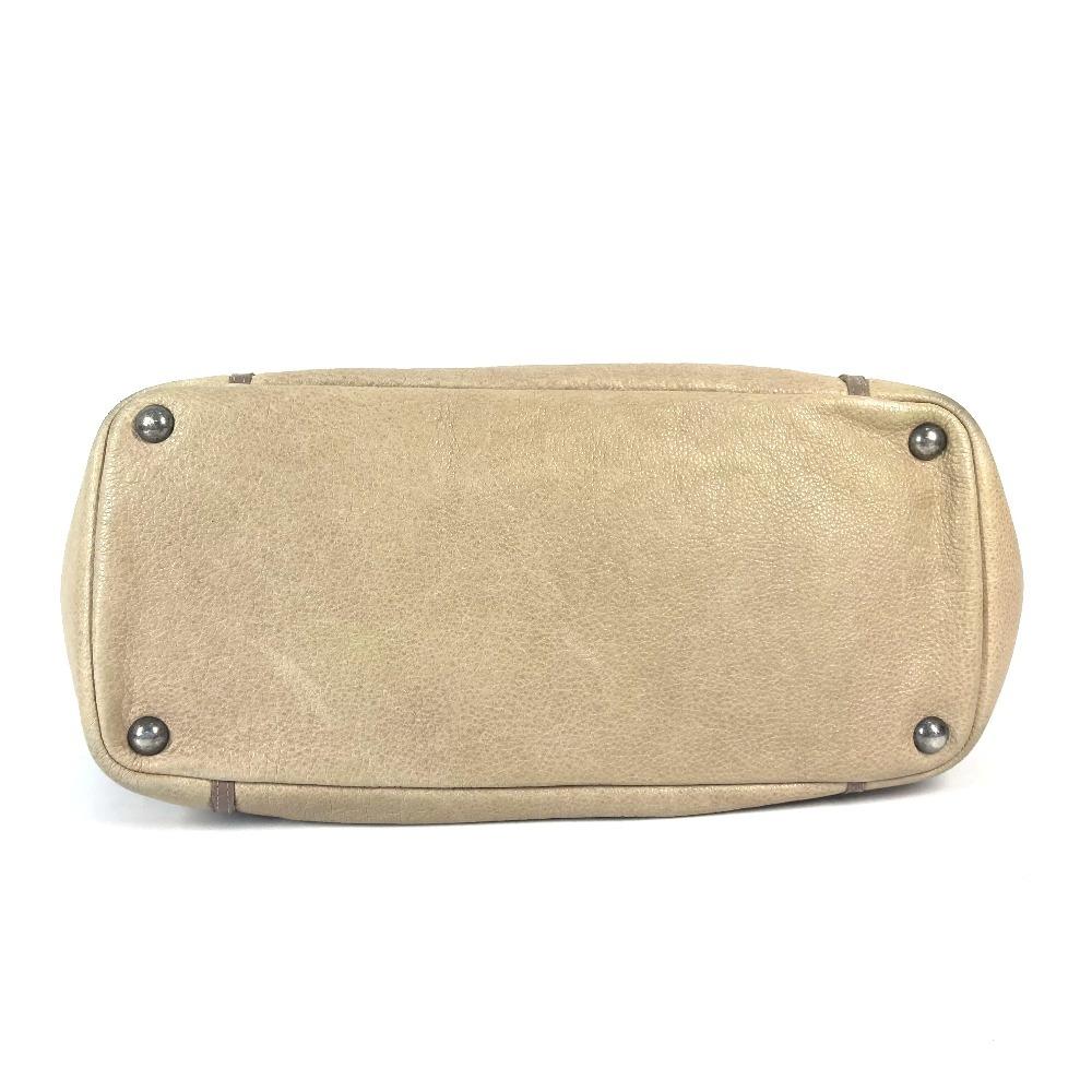 CHANEL Decacoco CC logo Bag Shoulder Bag Tote Bag Leather Beige