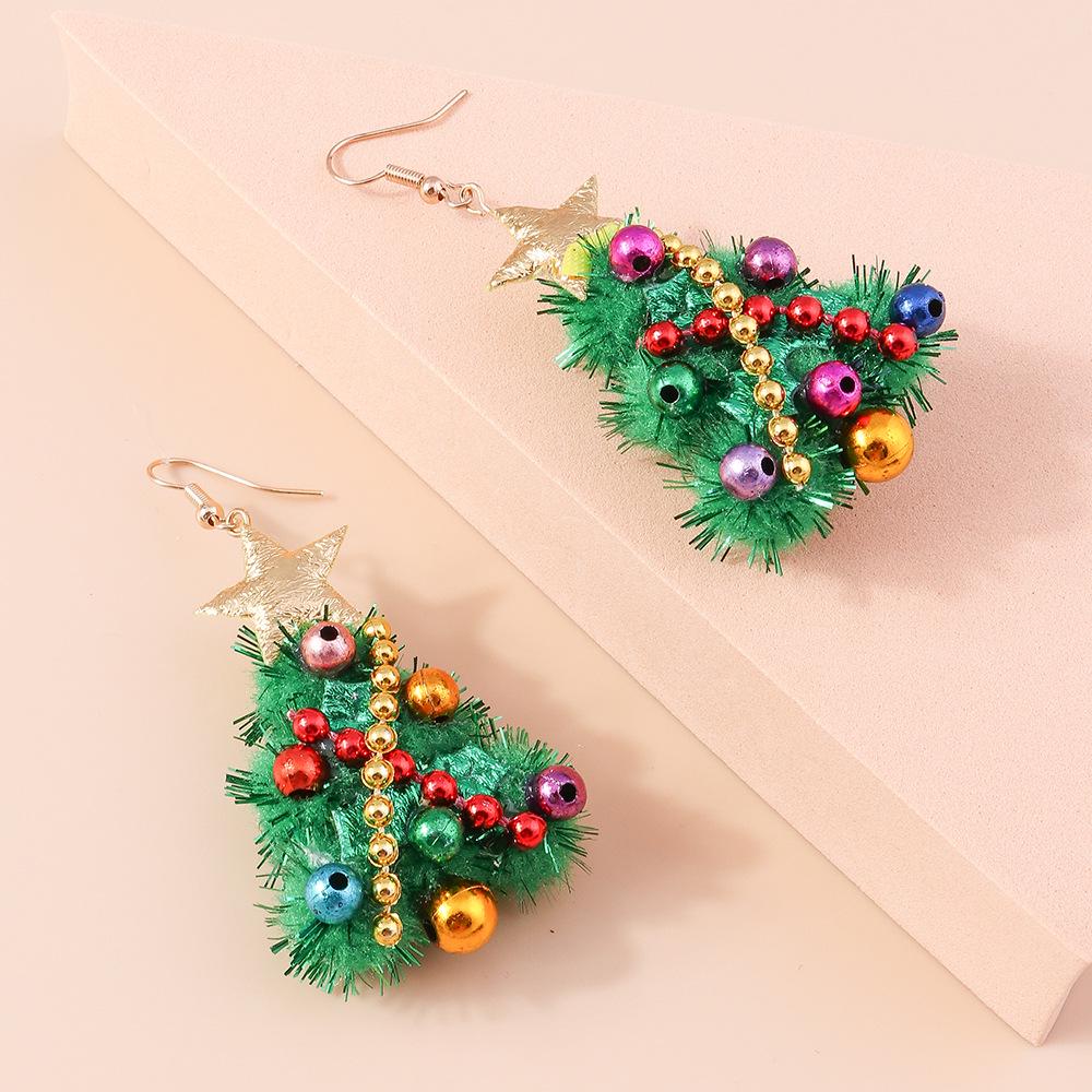 2024 Colorful Christmas Tree Felt Earrings - European & American Design