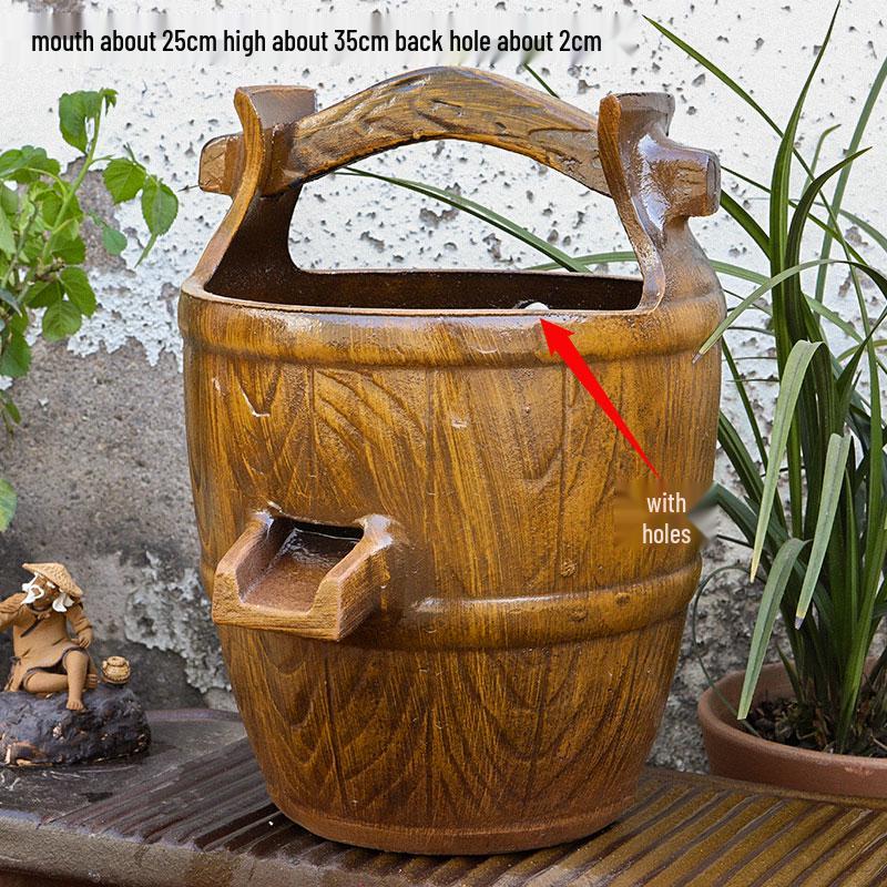 Komplettes Wasserfall-Dekoration Keramik-Aquarium mit zirkulierendem Wasser und Filter für die Wasserlandschaftsgestaltung.