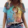 Facial Printed T-shirt Short Sleeved Top Casual Street Women's T-shirts
