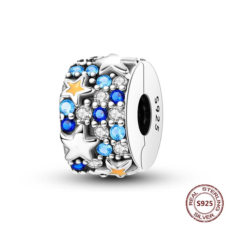 Copper Buckle Copper Charm Blue Star Moon Bead Butterfly Suitable For Original Bracelet Zircon Fine Diy Jewelry