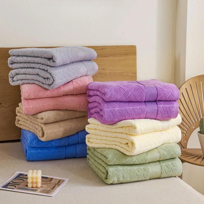 Solid 100% Cotton Jacquard Towel Blanket Simple Adult Summer Air Conditioning Sofa Cover For Office Queen King Size Bed Sheet