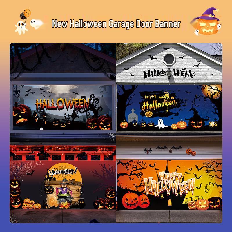 Halloween & Christmas Garage Banner Decorations