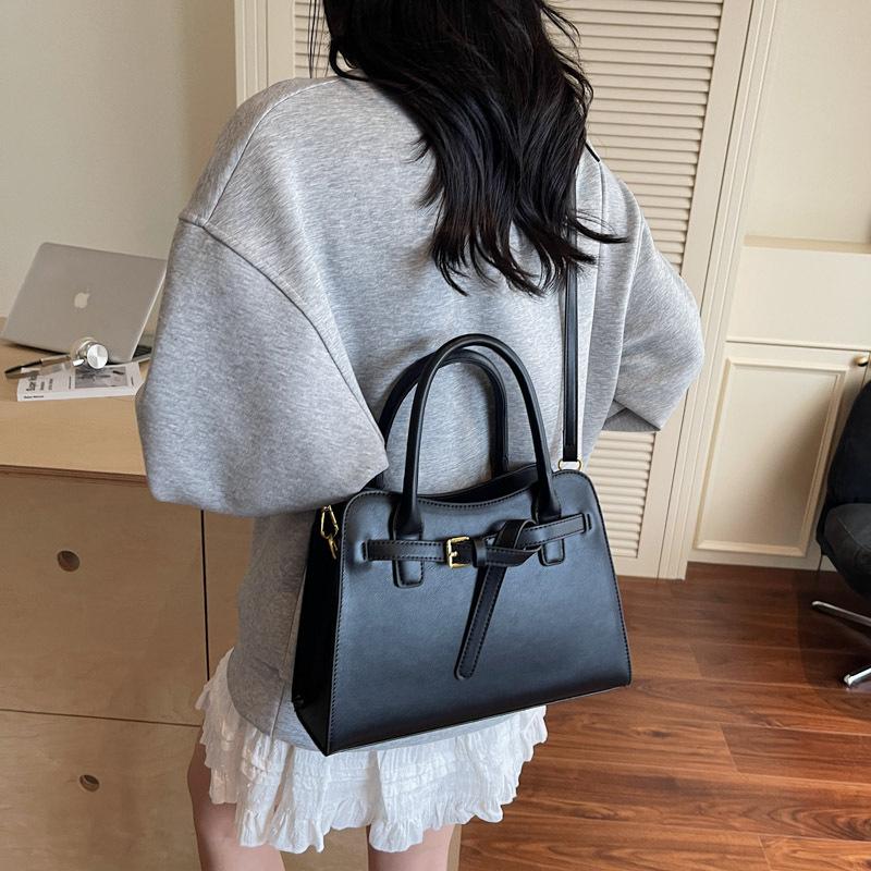 New high-end solid color retro temperament lady bag portable shoulder messenger women's bag