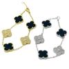 Boutique 15MM Large Four-leaf Clover Bracelet Black and White High-grade Fashion Net Red Bracelet