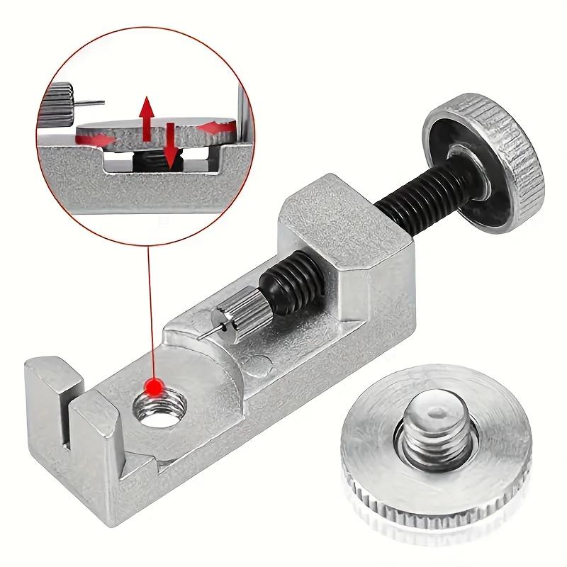 Silvery Metal Watch Band Strap Bracelet Link Pin Remover Tool Kit with 3pcs Needles, Adjustable Watch Repair Tool, No Power Required