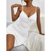 Summer Women's Dress Sexy V-Neck Backless Halter Dress Pleated Wrap Hip Dresses