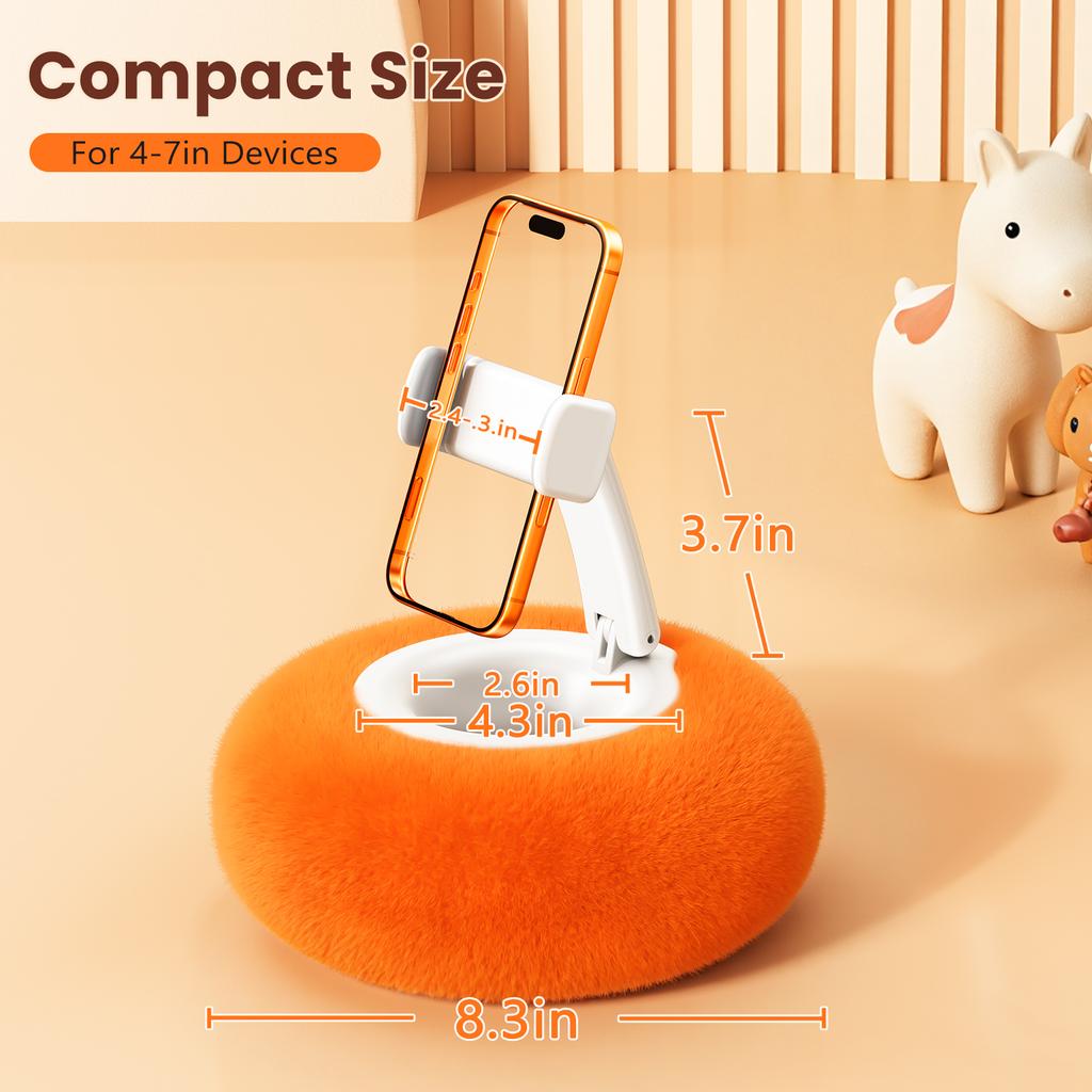 Oatsbasf Phone Pillow Stand Adjustable Phone Holder with Snack Bowl & Suction Cup Base Hands Free Phone Holder for Bed/Desk/Sofa