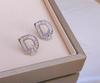Star light point D letter diamond earrings niche design sense unique exquisite light luxury temperament versatile stud earrings