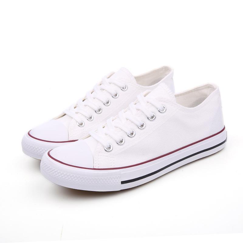 New canvas shoes female student white shoes Korean version women's shoes couple low-top flat men's shoes casual board shoes