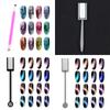 Nail Art Tool Magnetic Pen, 10 Pieces Nail Magnet Stick Set DIY Magic 3D Magnet Stick Set for Ideal Cat Eye Manicure Magical Effect