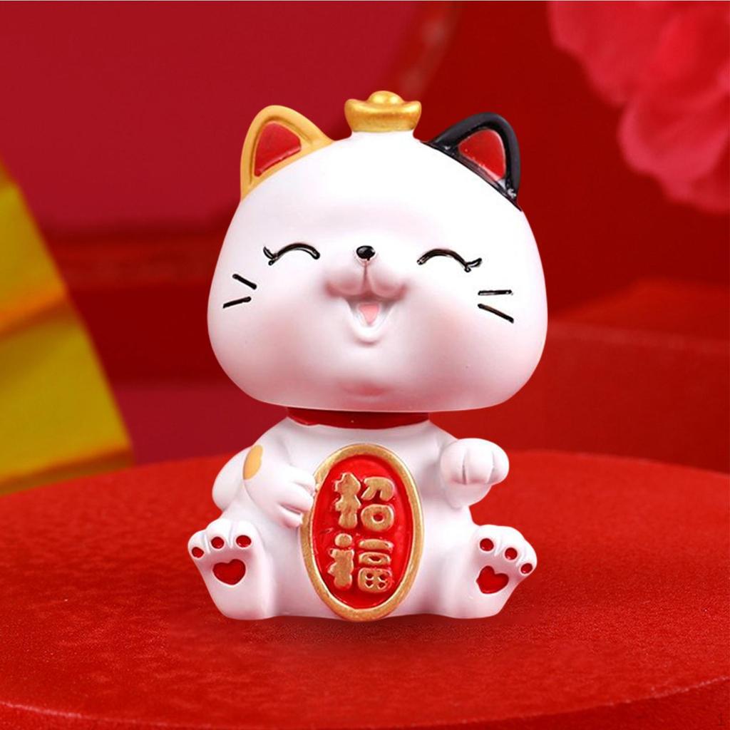 Cat Figurine Art Decorative Display Ornament Kitten Statue for Desk Chinese Year Gifts Car