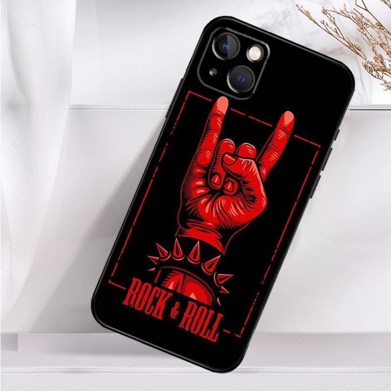 Rock and Roll Skull Shockproof Case For iPhone 17 Pro Max 11 14 15 16 Plus 12 13 Mini 16e 17 Air Phone Cover