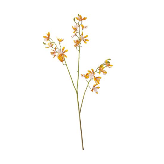 3-Fork Artificial Orchids Decoration, Realistic Fake Silk Flower with Stem, Faux Bloom for Wedding Party Home Office Table Centerpiece
