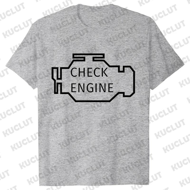 Oversized Men T Shirt Check Engine Oil Battery Print Harajuku Tshirt Hiphop Summer Streetwear Mechanic Repair Tshirt Y2k Top